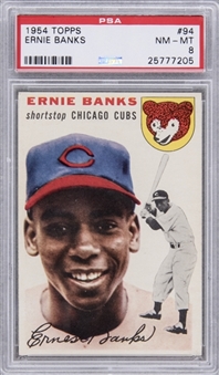 1954 Topps #94 Ernie Banks Rookie Card – PSA NM-MT 8